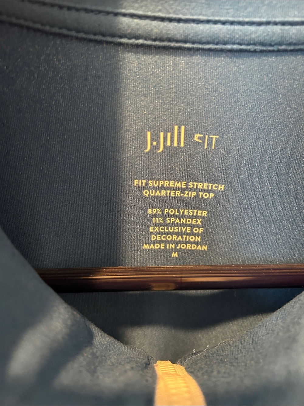 J. Jill Navy Quarter-Zip Top with Golden Zipper - Picture 2 of 6